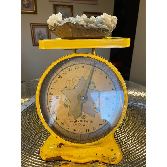 Clear Blue Apophyllite Crystal Cluzer with druzy blue standing crystal ~1.5 lb - Picture 3 of 16